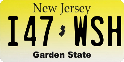 NJ license plate I47WSH