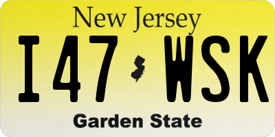 NJ license plate I47WSK