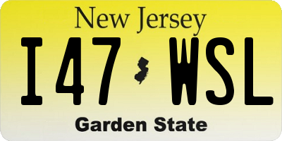 NJ license plate I47WSL