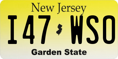NJ license plate I47WSO