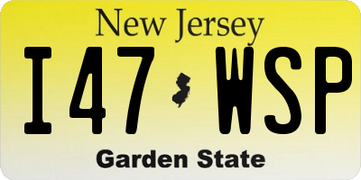 NJ license plate I47WSP