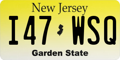 NJ license plate I47WSQ