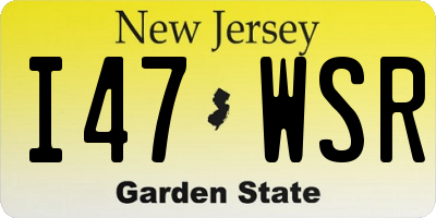 NJ license plate I47WSR