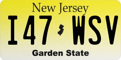 NJ license plate I47WSV
