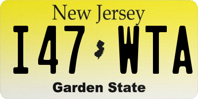 NJ license plate I47WTA