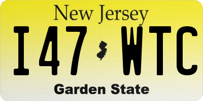 NJ license plate I47WTC