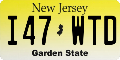 NJ license plate I47WTD
