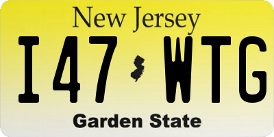 NJ license plate I47WTG