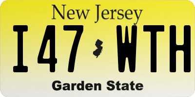 NJ license plate I47WTH