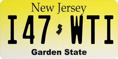 NJ license plate I47WTI