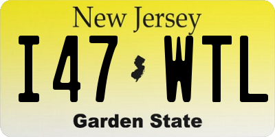 NJ license plate I47WTL