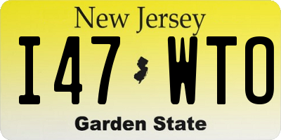 NJ license plate I47WTO
