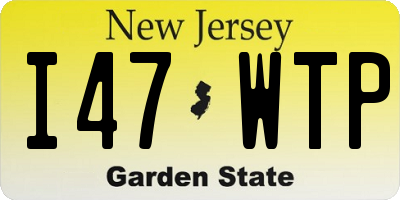 NJ license plate I47WTP