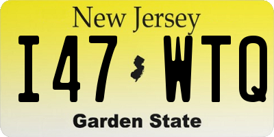 NJ license plate I47WTQ