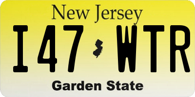 NJ license plate I47WTR