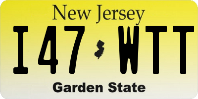NJ license plate I47WTT