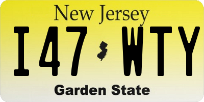 NJ license plate I47WTY