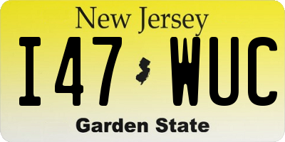 NJ license plate I47WUC