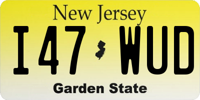 NJ license plate I47WUD