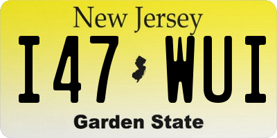 NJ license plate I47WUI
