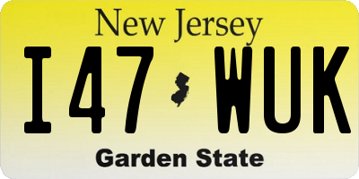 NJ license plate I47WUK