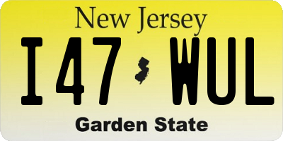 NJ license plate I47WUL