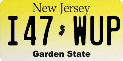 NJ license plate I47WUP