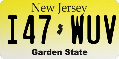 NJ license plate I47WUV