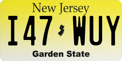 NJ license plate I47WUY