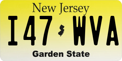 NJ license plate I47WVA