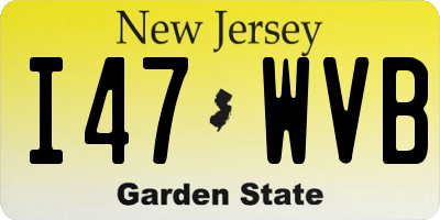 NJ license plate I47WVB