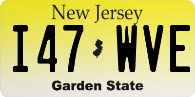 NJ license plate I47WVE