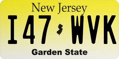 NJ license plate I47WVK