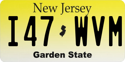 NJ license plate I47WVM