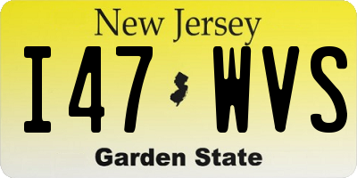 NJ license plate I47WVS