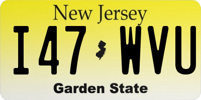 NJ license plate I47WVU