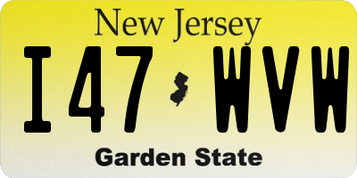 NJ license plate I47WVW