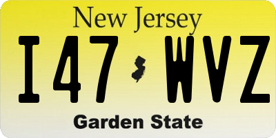 NJ license plate I47WVZ