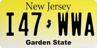 NJ license plate I47WWA