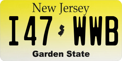 NJ license plate I47WWB