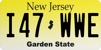 NJ license plate I47WWE
