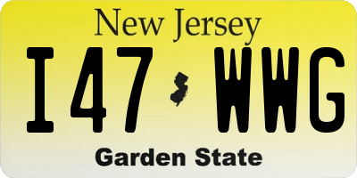 NJ license plate I47WWG