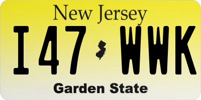 NJ license plate I47WWK
