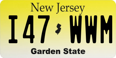NJ license plate I47WWM