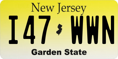 NJ license plate I47WWN