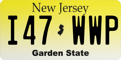 NJ license plate I47WWP