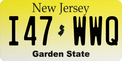NJ license plate I47WWQ
