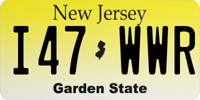 NJ license plate I47WWR