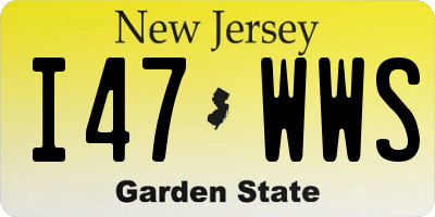NJ license plate I47WWS