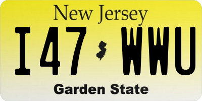 NJ license plate I47WWU